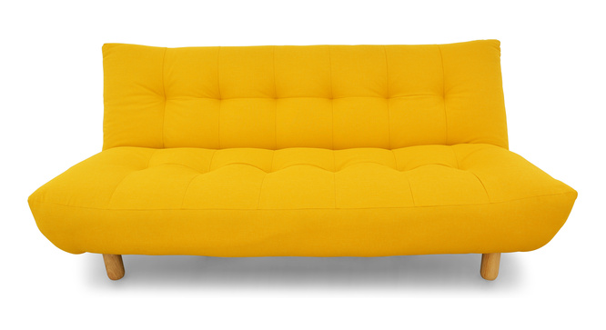 Solonic Fabric Sofa Cum Bed(Yellow)
